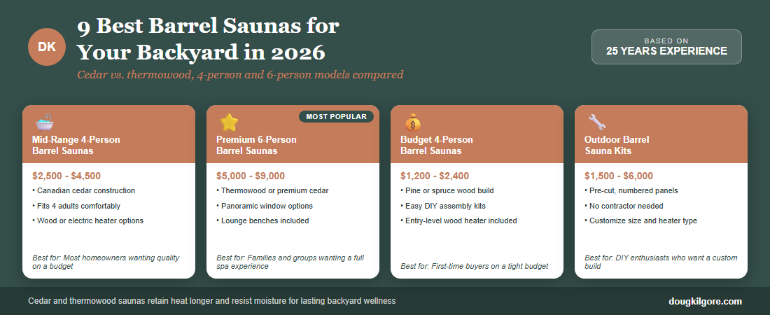9 Best Barrel Saunas for Your Backyard in 2026