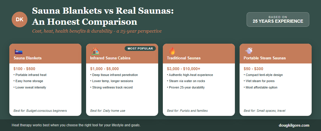 Sauna Blankets vs Real Saunas: An Honest Comparison After 25 Years of Heat Therapy
